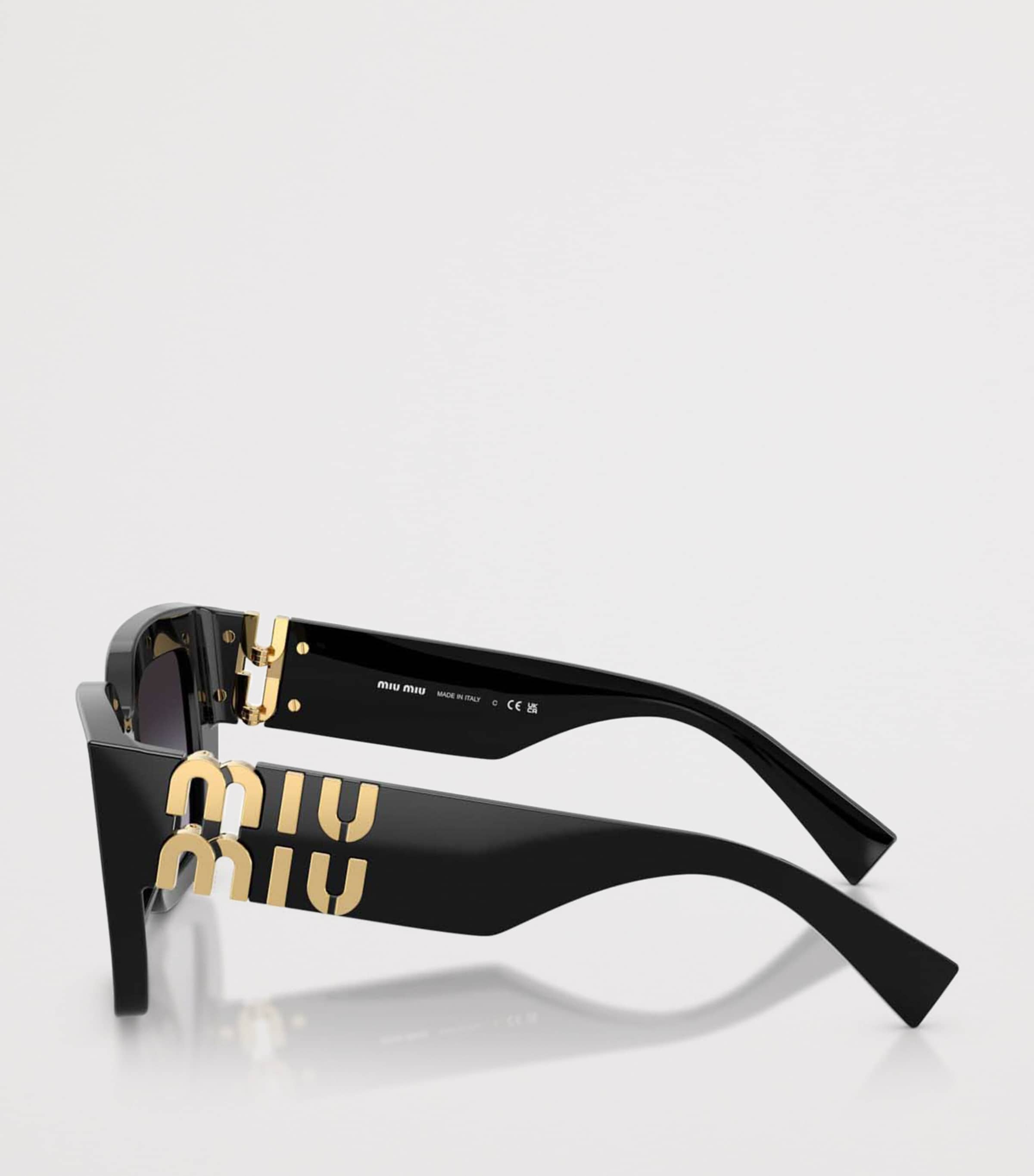Miu Miu Acetate MU B05S Square Sunglasses Black Image 3