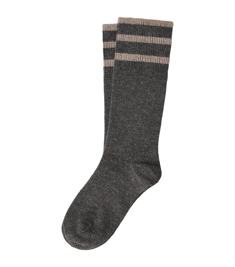 Brunello Cucinelli Womens Cashmere-Blend Sparkling Knit Socks Image 1