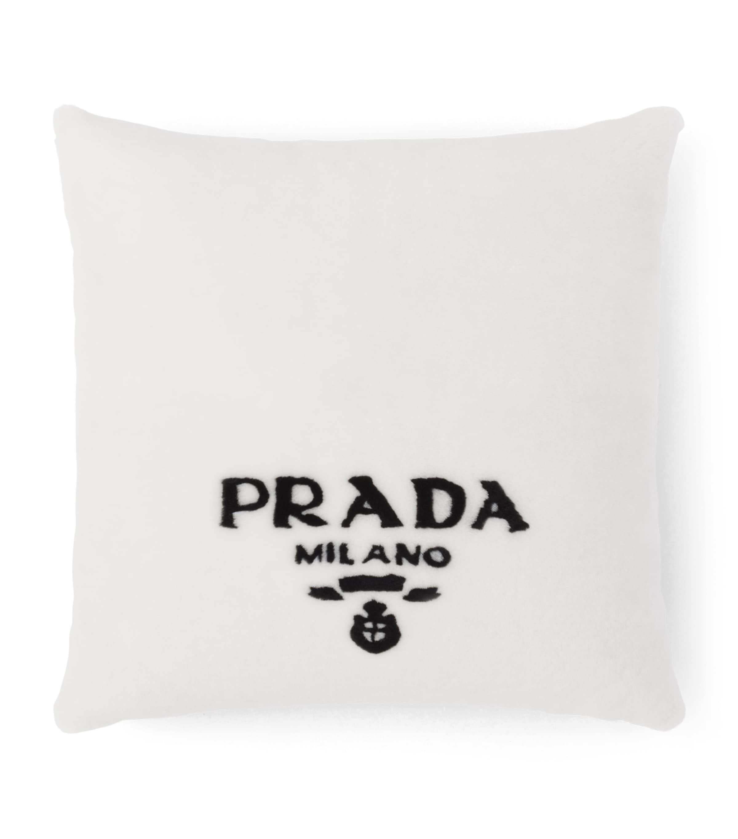 Prada Sheepskin Logo Cushion Image 1