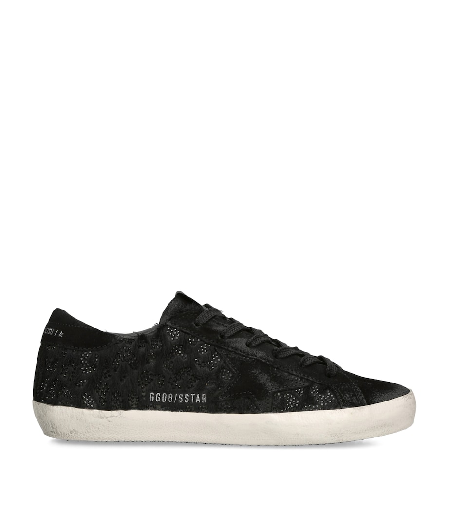 Golden Goose Embellished-Leather Super-Star Sneakers Black Image 1
