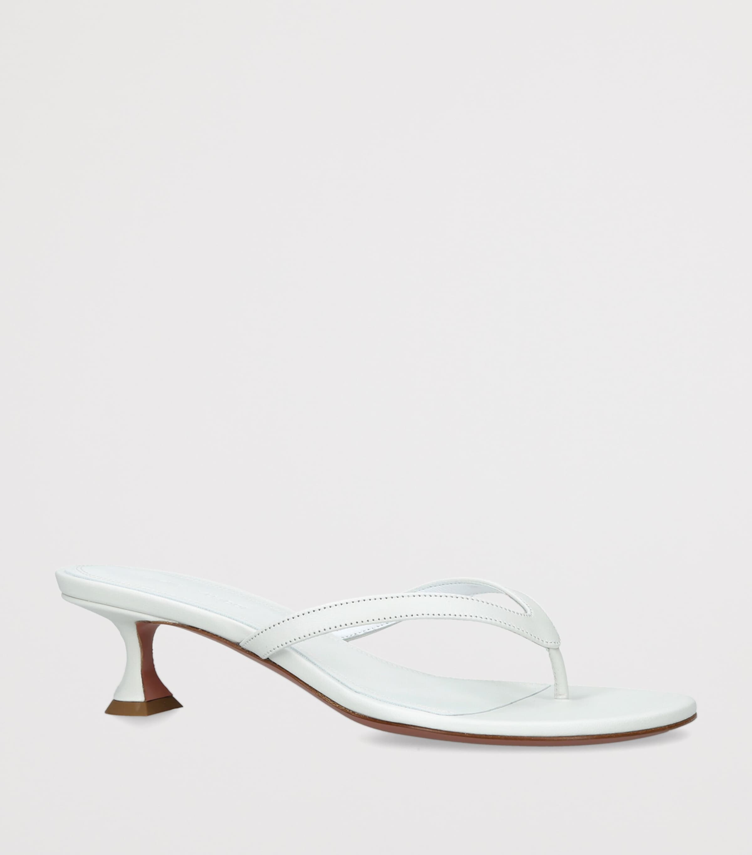 Amina Muaddi Leather Juliette Sandals 45 White Image 3
