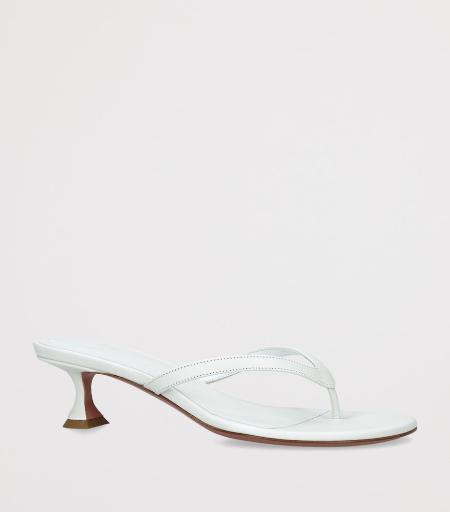 Amina Muaddi Leather Juliette Sandals 45 White Image 3
