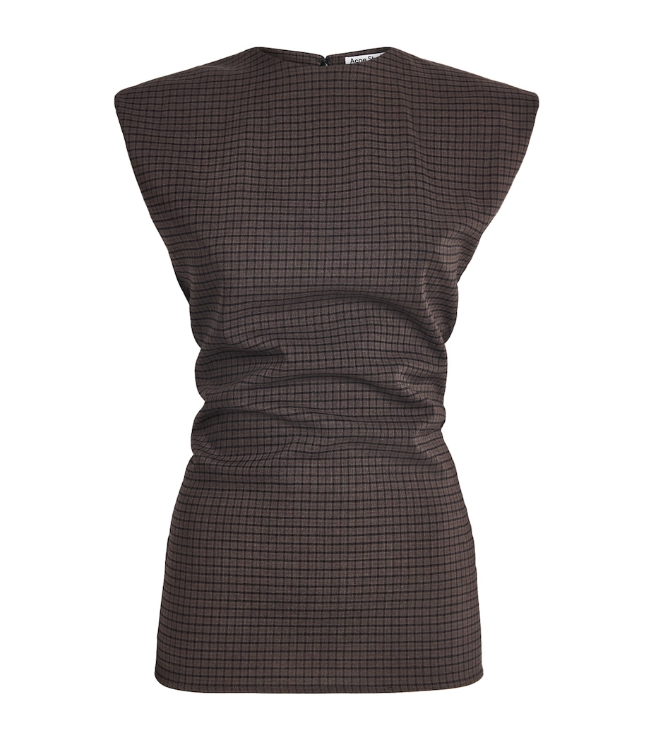 Stretch-Wool Check Tanado Top MULTI BROWN Image 1