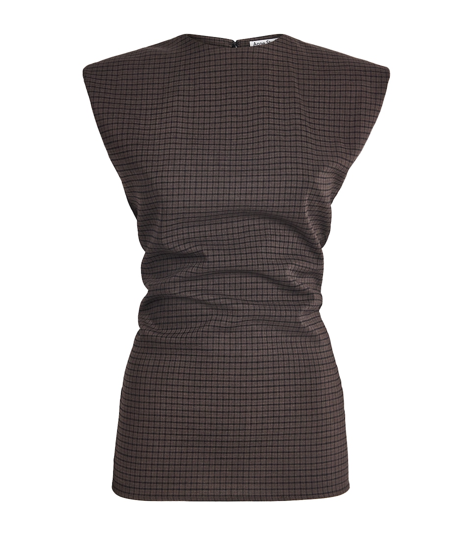 Stretch-Wool Check Tanado Top