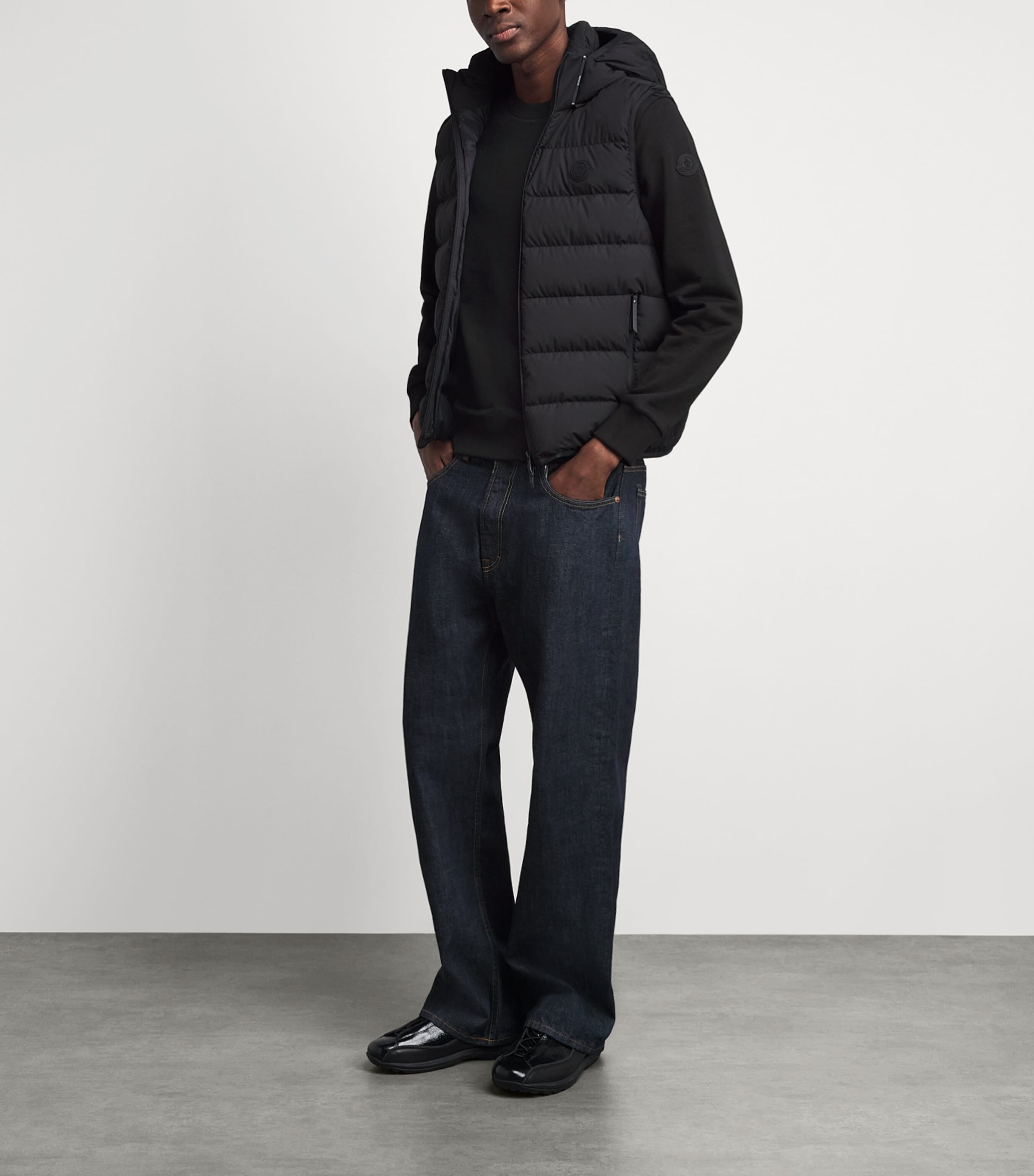 Moncler Mens Cotton Raised-Logo Sweatshirt Image 2