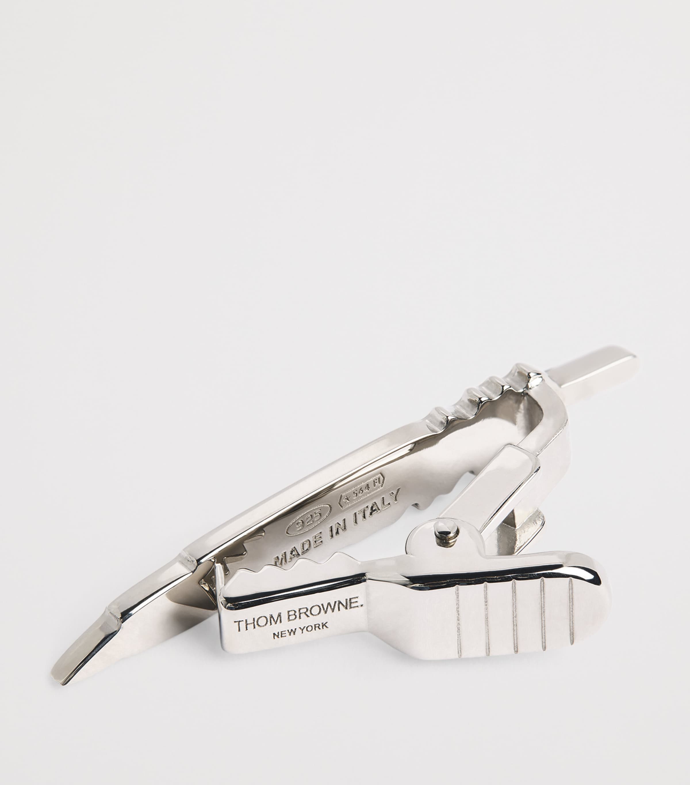 Thom Browne Sterling Silver Feather Tie Bar Silver Image 5