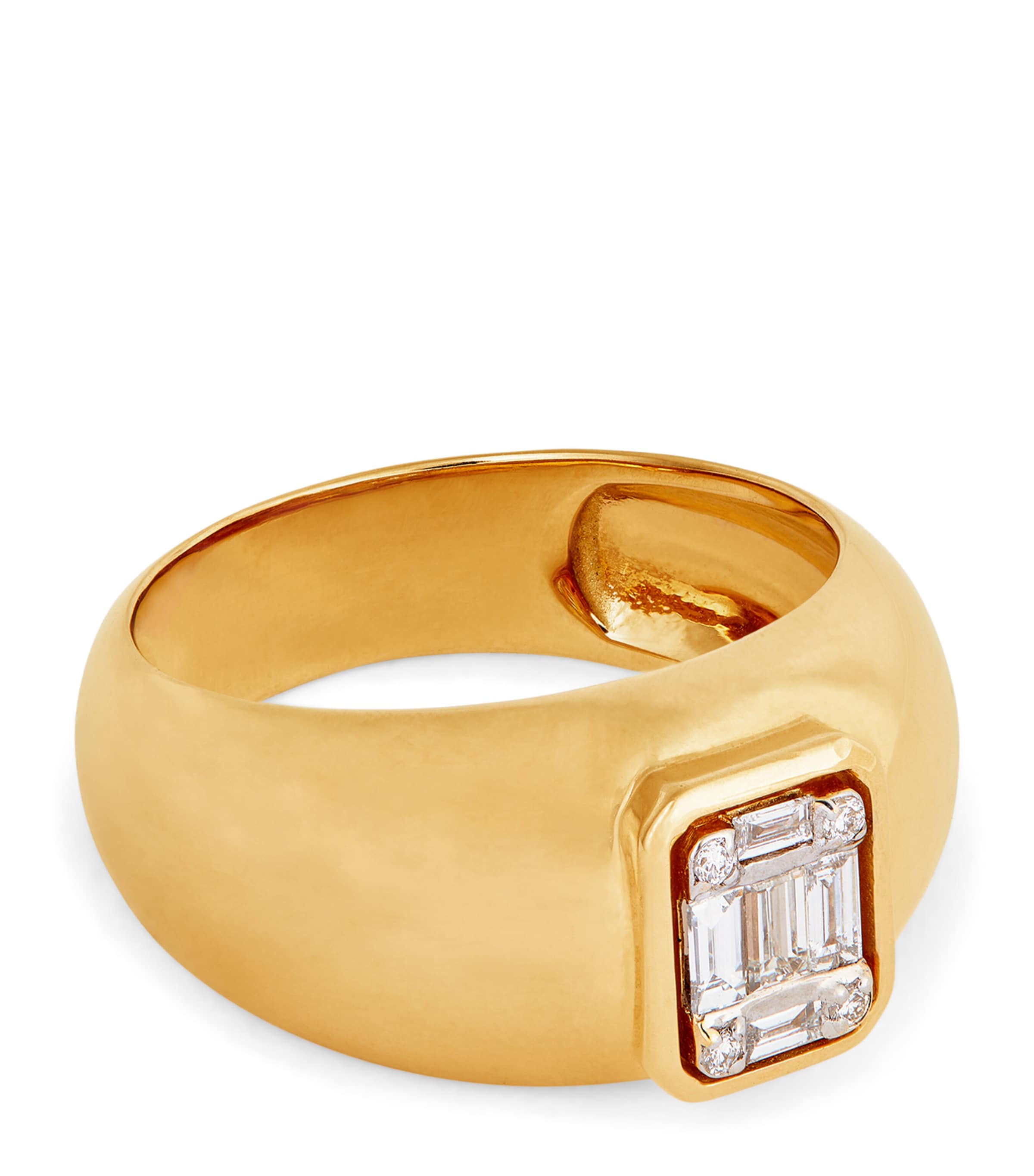 Nadine Aysoy Yellow Gold And Diamond Le Cercle Illusion Bombe Ring