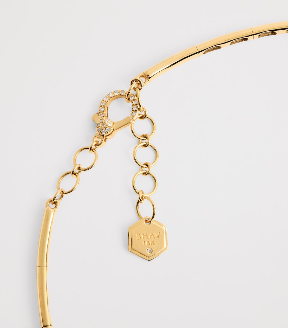 Yellow Gold and Diamond Pendant Choker YELLOW GOLD Image 4