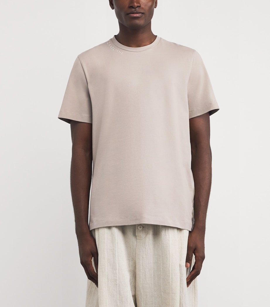 Stretch-Cotton Logo T-Shirt 29 NATURAL/ BEIGE Image 3