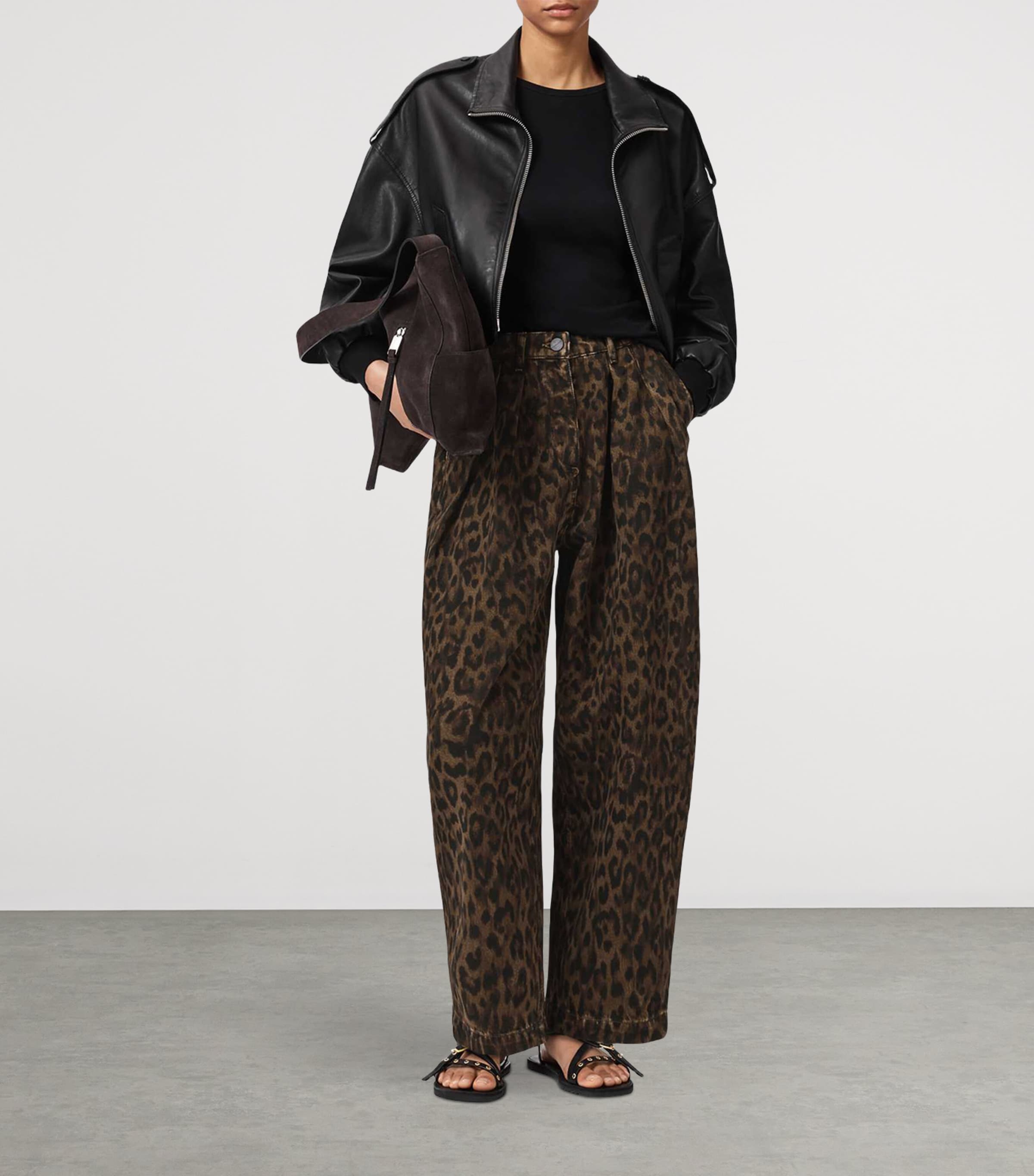 AllSaints Womens Becca High-Rise Barrel-Leg Jeans Leppo Brown Image 5