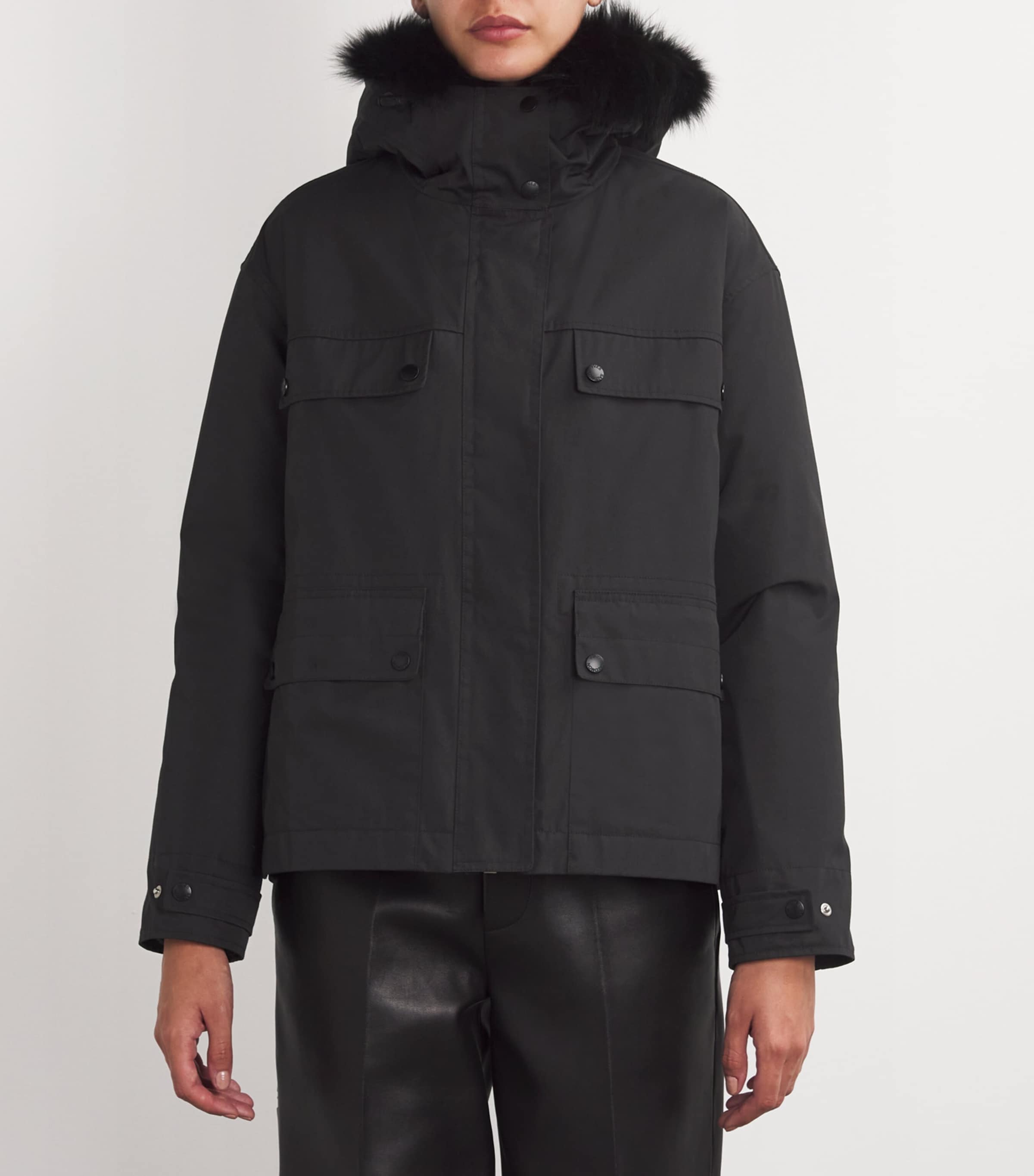 Rabbit Fur-Lined Parka Coat C99 Image 3