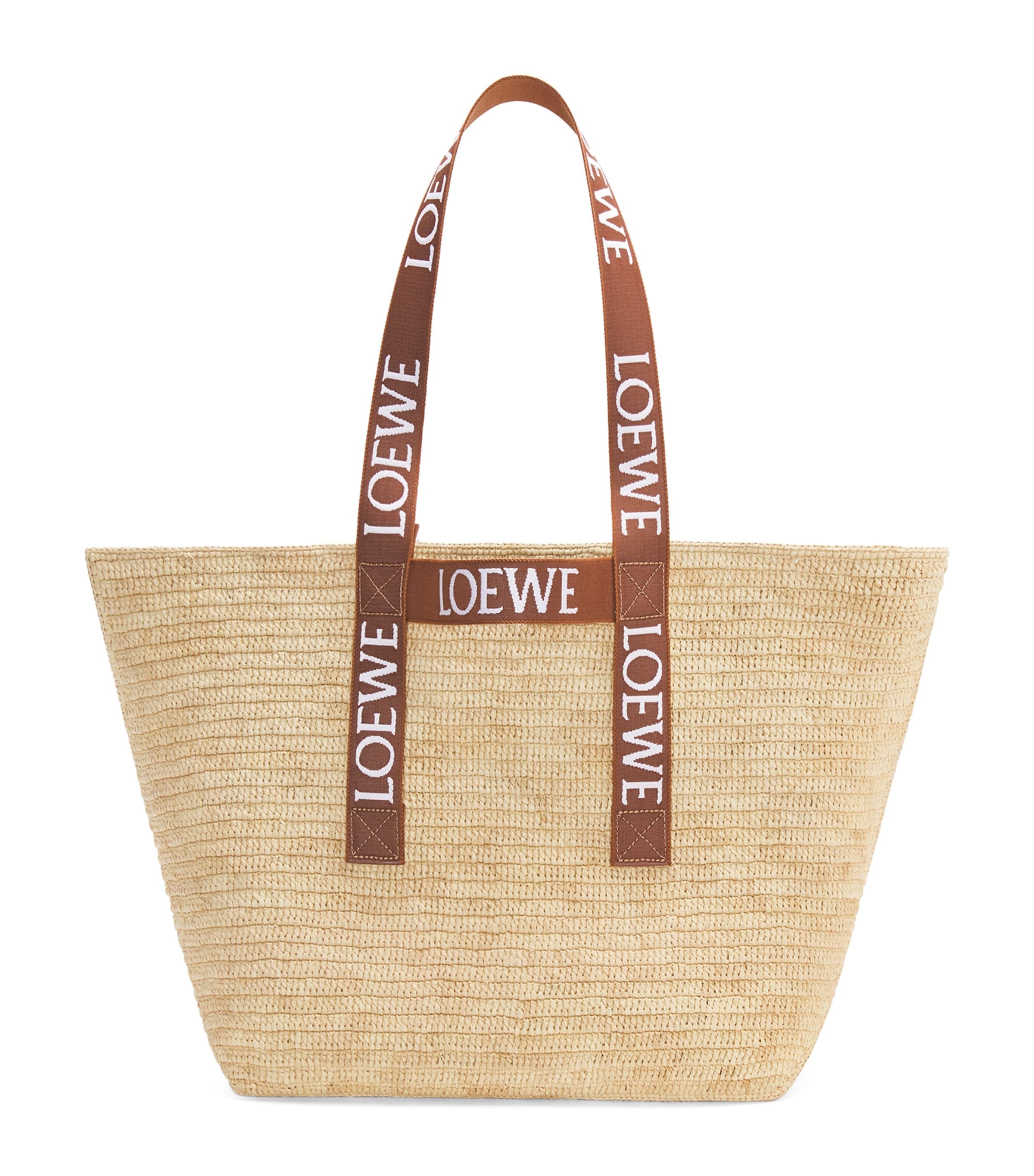 Shop Loewe Large Raffia Fold Tote Bag In Beige