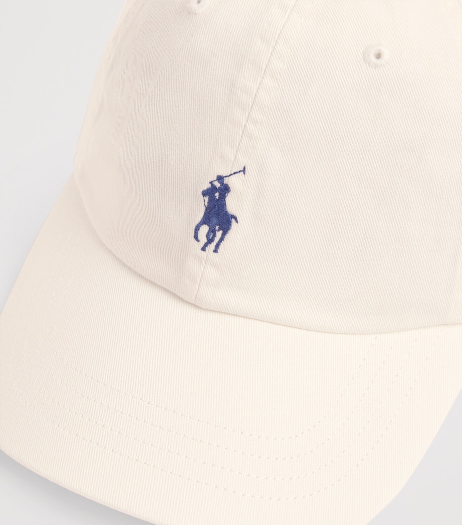 Cotton Polo Pony Baseball Cap PALE CREAM Image 4