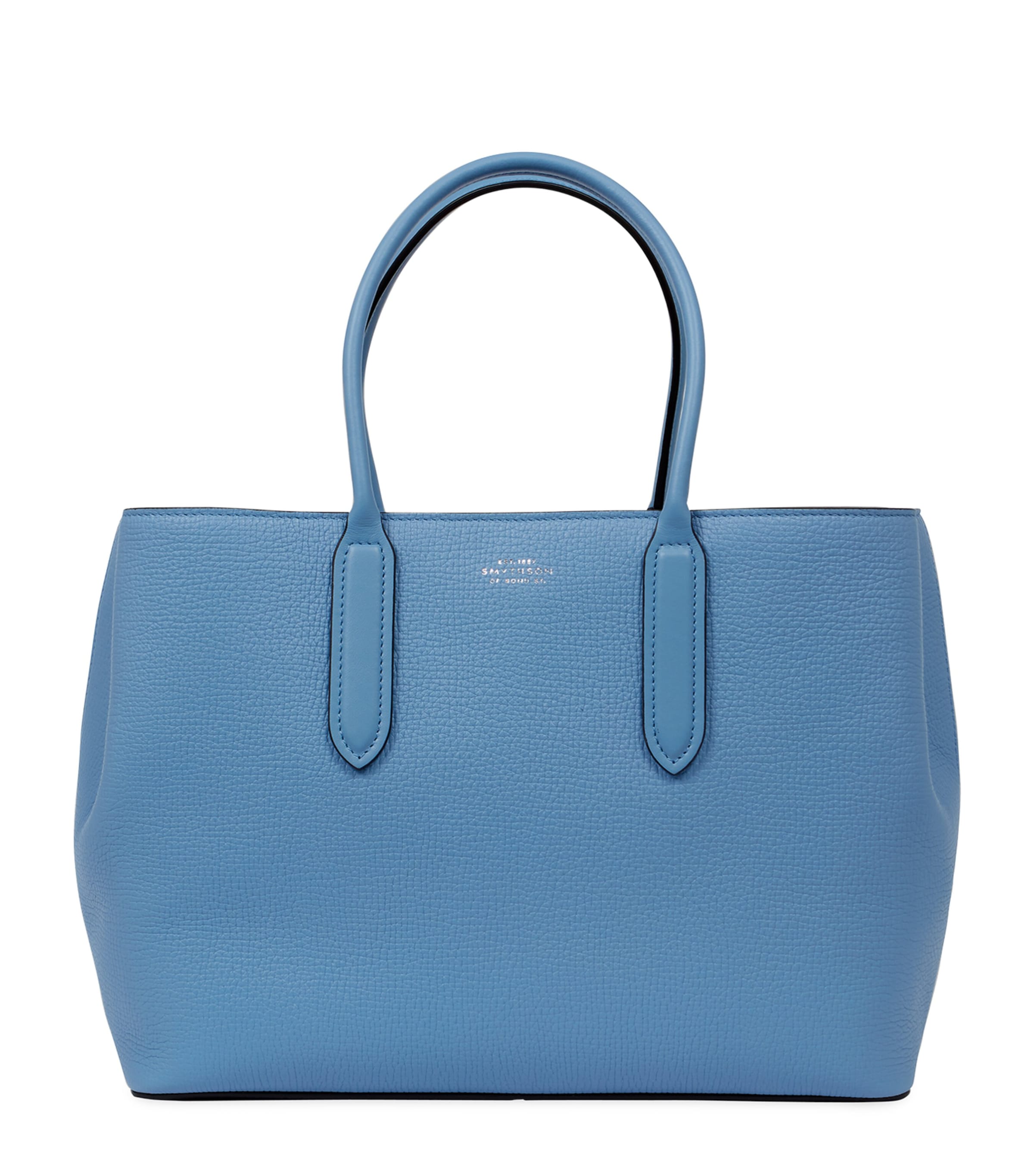 Smythson Small Leather Day Tote Bag In Blue