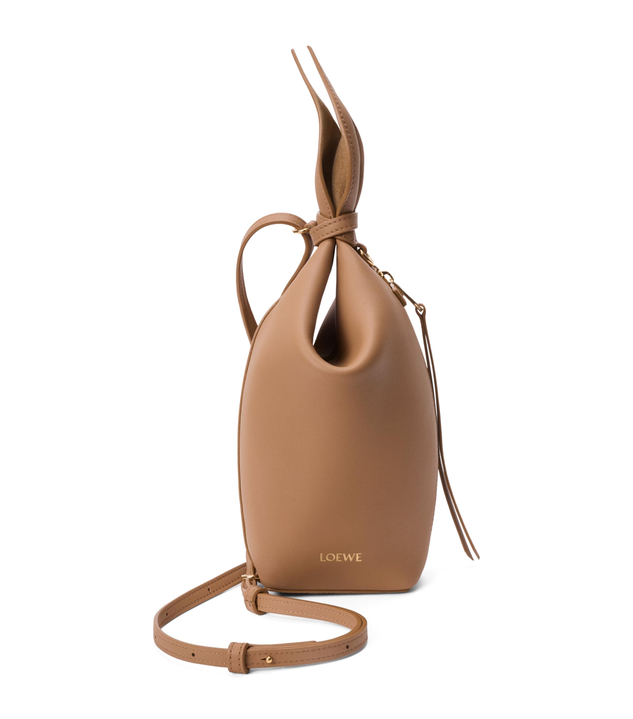 LOEWE Leather Scarf Backpack Mocha Image 1