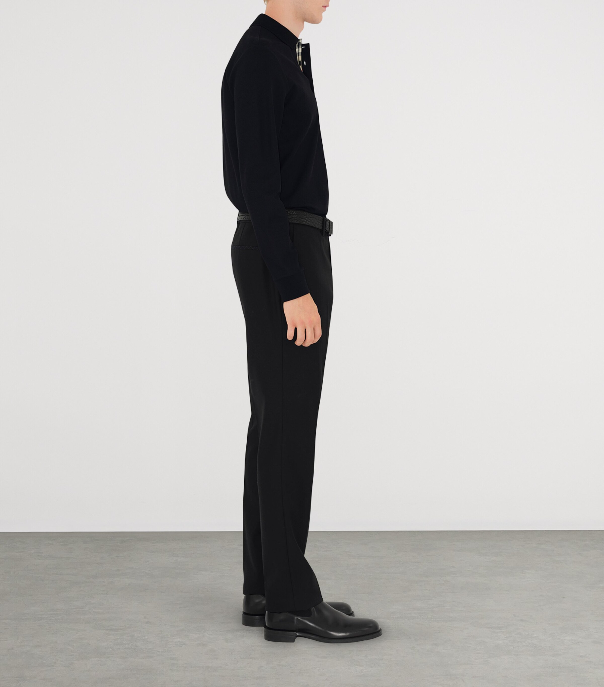 Cotton EKD -Embroidered Long-Sleeve Polo Shirt BLACK Image 3