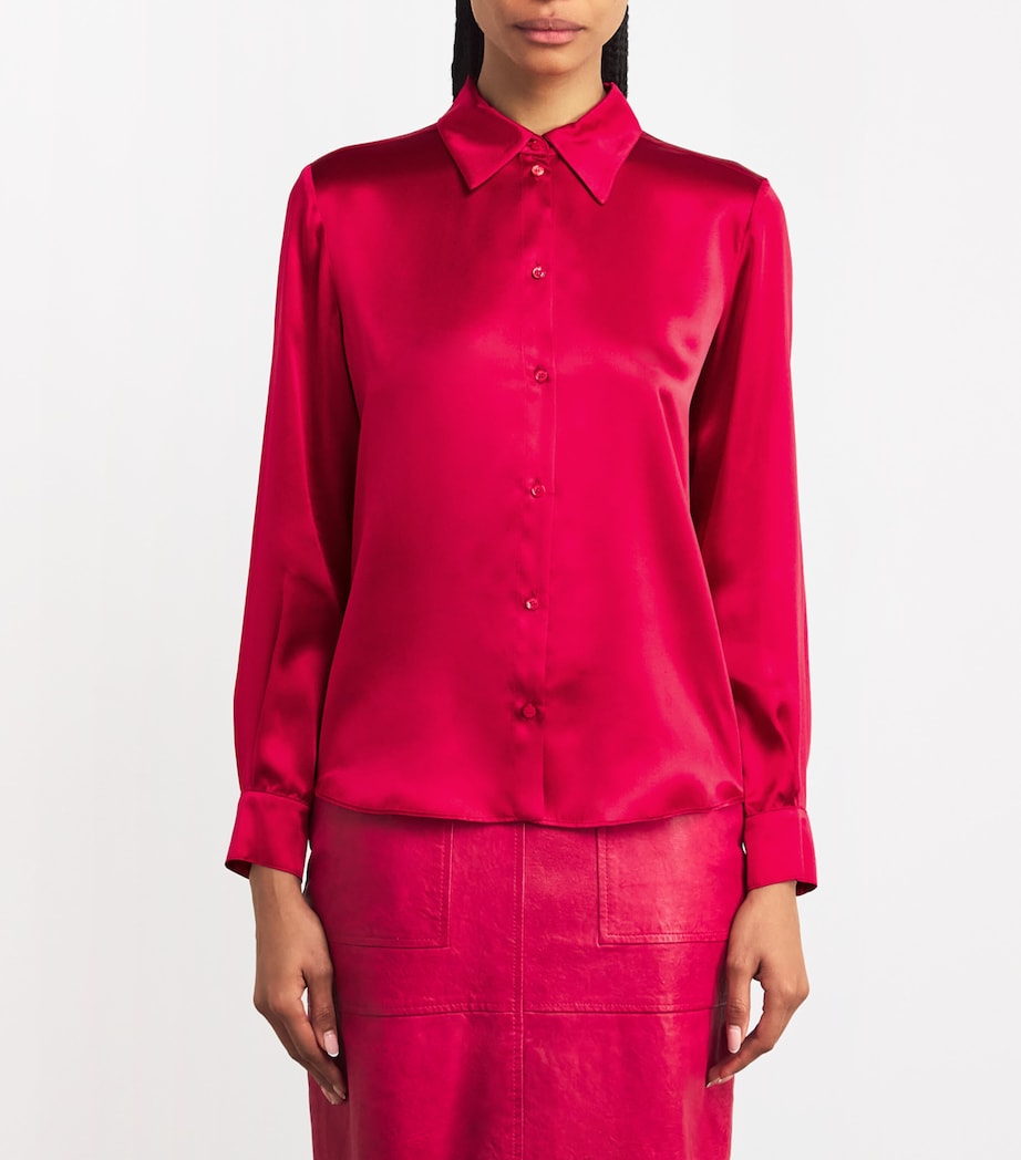 MAX&Co. Womens Silk Shirt Red Image 3