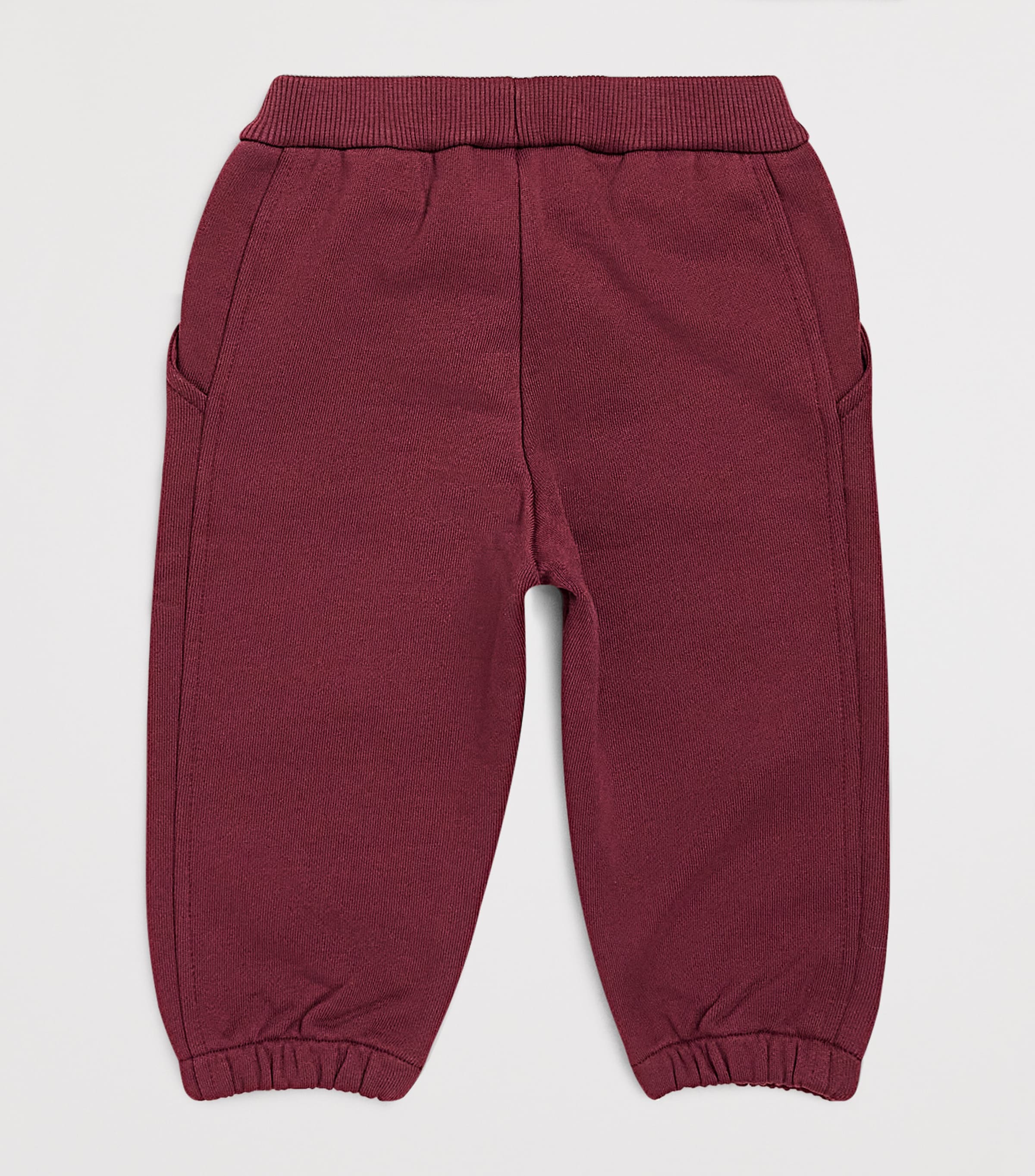 Emporio Armani Kids Cotton Logo Sweatpants (6-36 Months) Maroon Banner Image 2