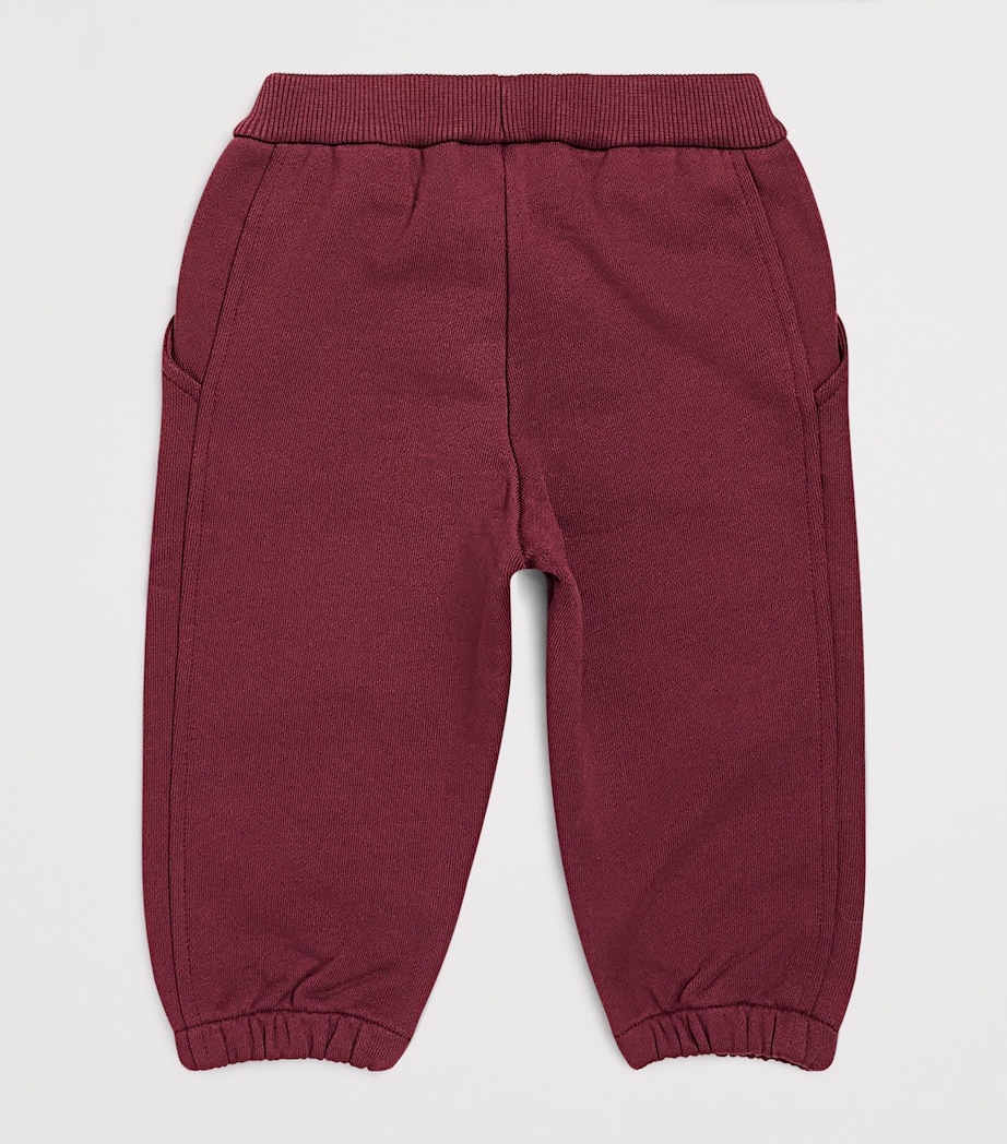 Emporio Armani Kids Cotton Logo Sweatpants (6-36 Months) Maroon Banner Image 2