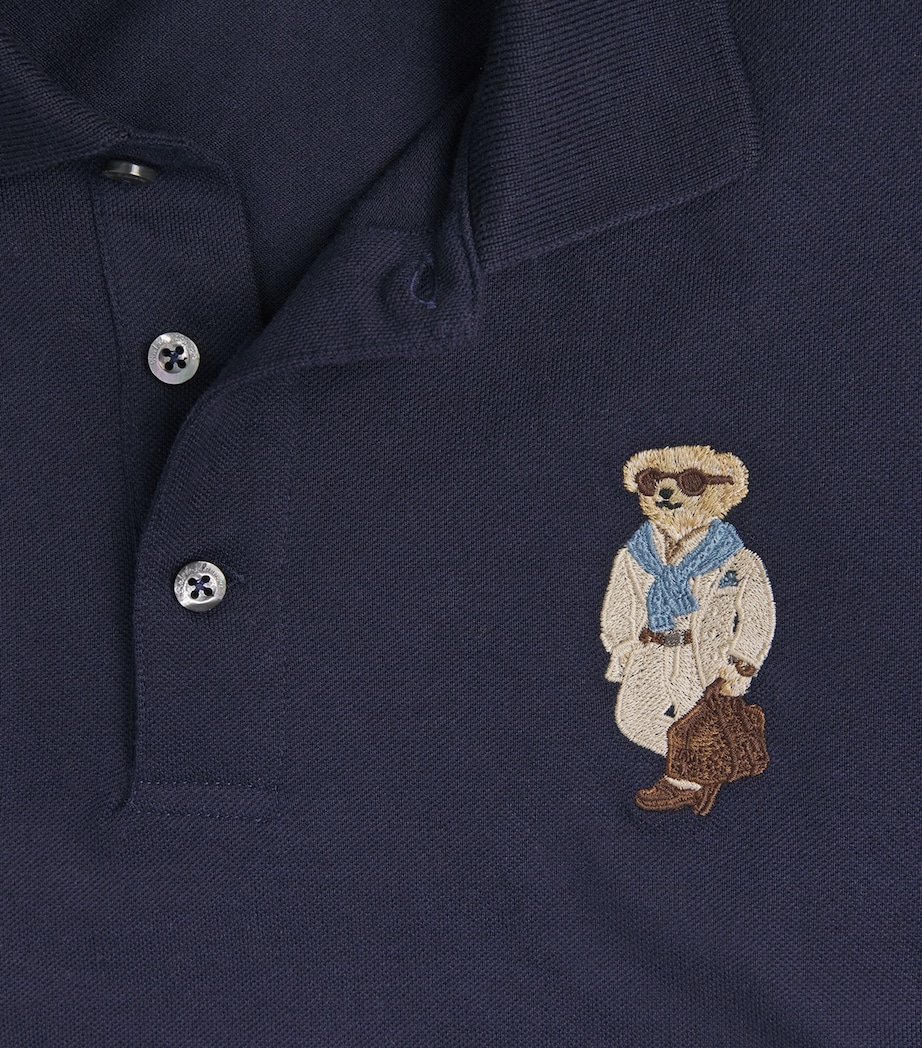 Ralph Lauren Purple Label Mens Cotton-Cashmere Polo Bear Polo Shirt Racing Navy Image 6