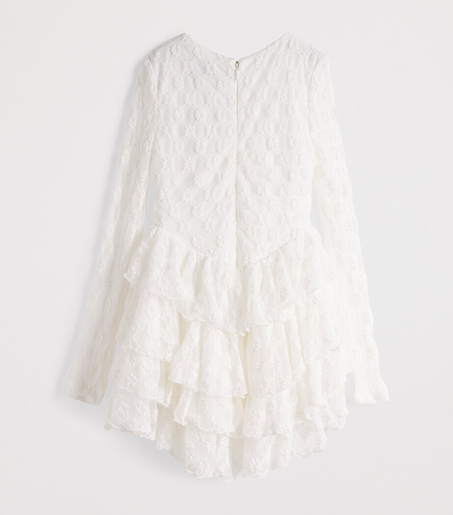 Bardot Junior Lace Ruffled Andi Dress (4-14 Years) Orchid Wht Image 2