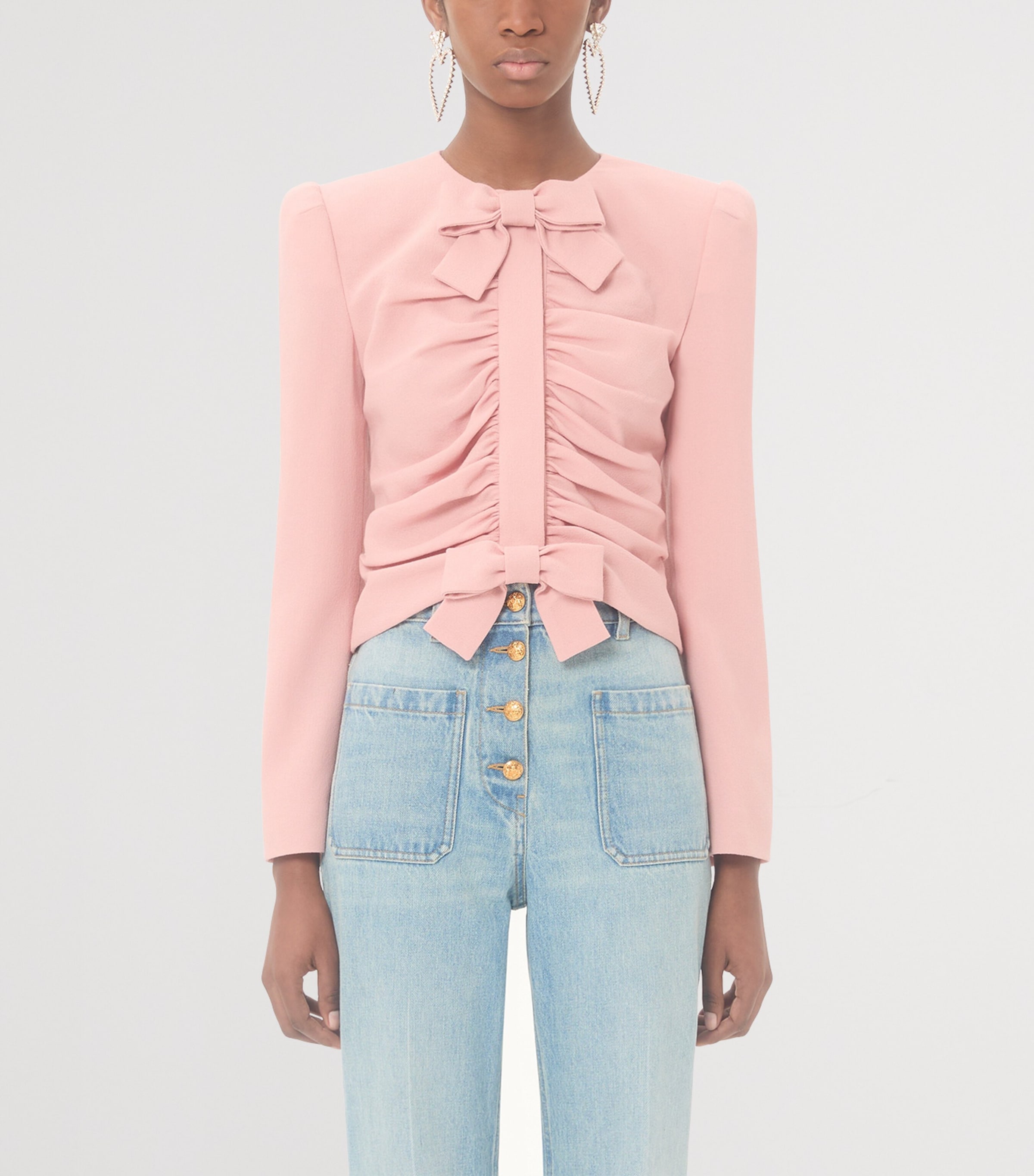 Virgin Wool Bow Jacket F8U Image 2