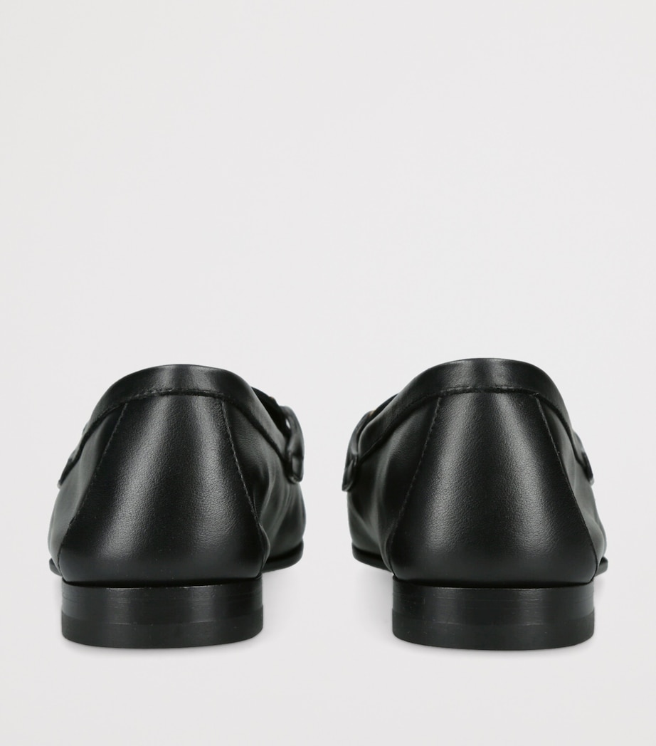 Versace Leather Medusa Chain Loafers Black Image 2