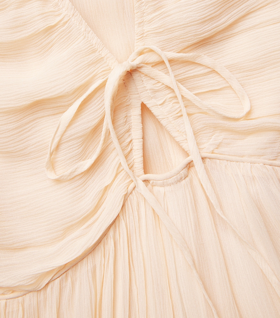 Silk Tie-Neck Agathe Maxi Dress 23EC ECRU Image 5