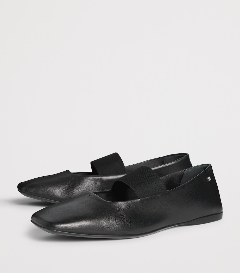 Max Mara Nappa Leather Ballet Flats Black Image 3