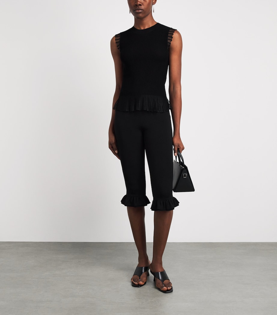 Claudie Pierlot Womens Knit Ruffle Top Black Image 2