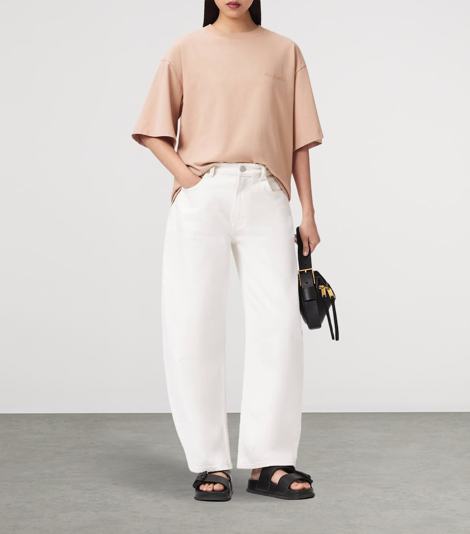 AllSaints Womens Organic Cotton Graphic Amelie T-Shirt Dusty Pink Image 2