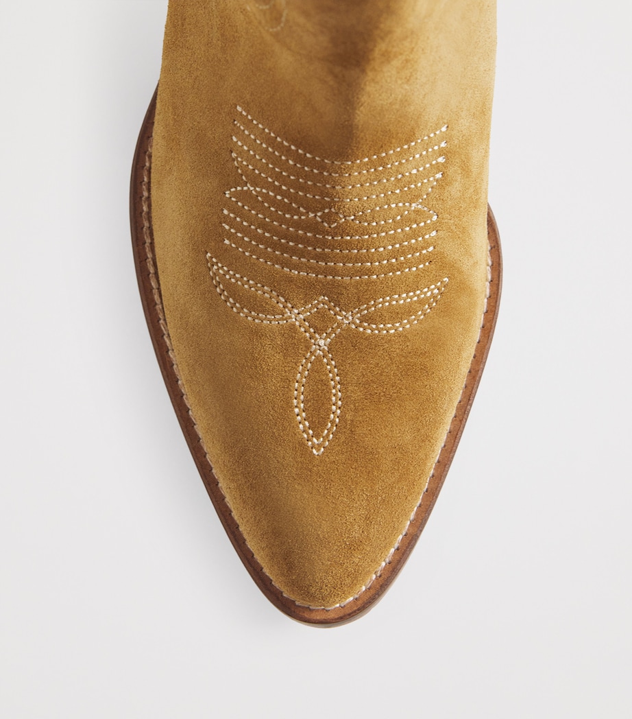 Suede Western Ankle Boots 55 CARAMEL Image 4