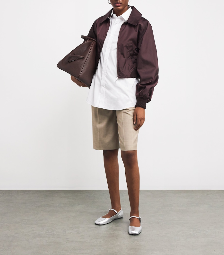 Metallic Leather Ballet Flats ICE Image 2