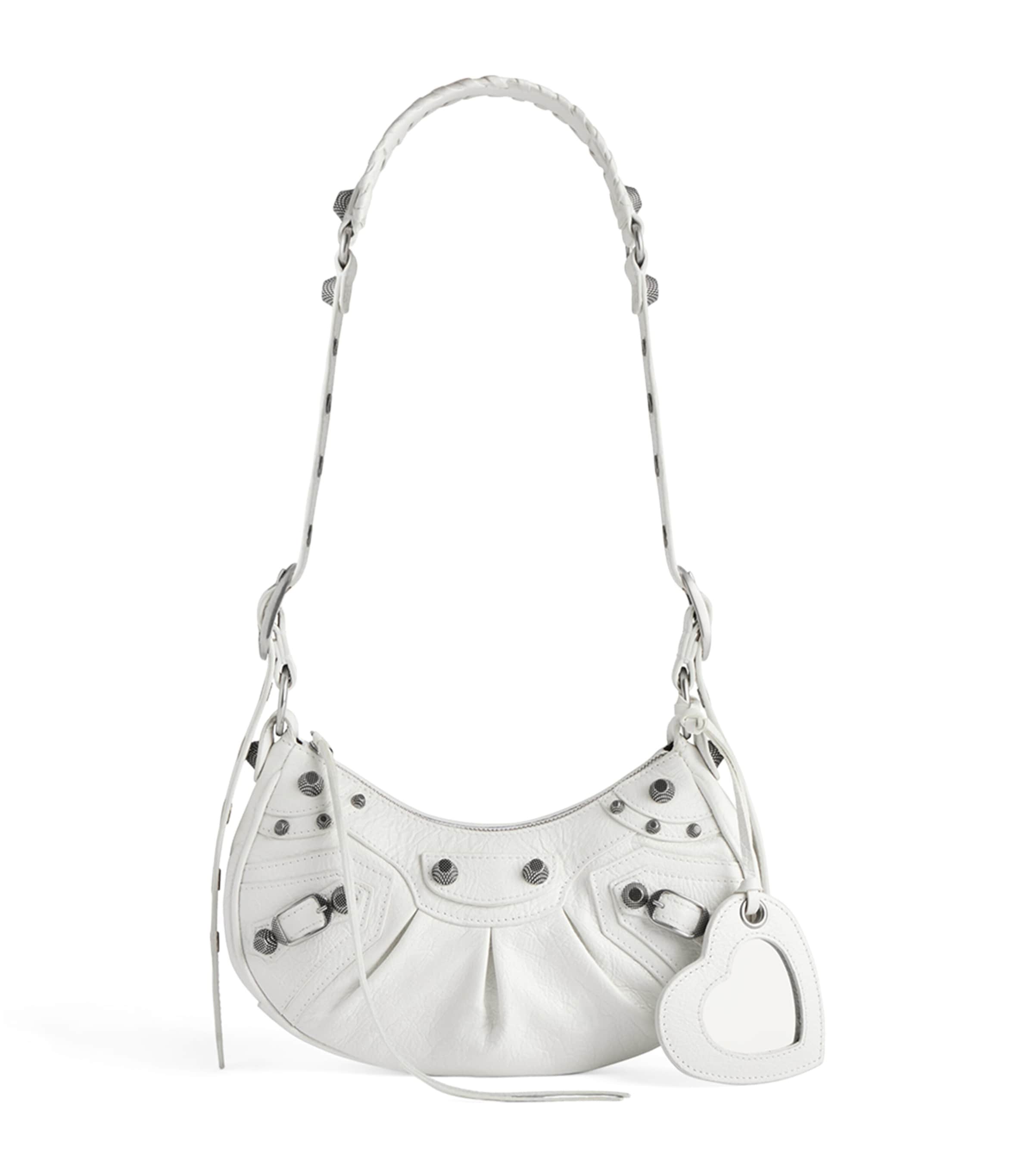 Balenciaga Borsetta A Tracolla Le Cagole Xs Bag Traforata Da Donna In Bianco Ottico In White