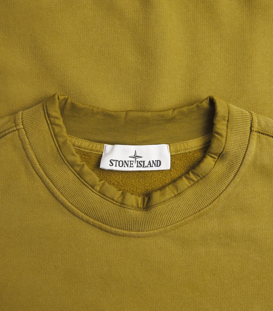 Stone Island Mens Cotton Rib-Knit Compass Sweatshirt Image 6