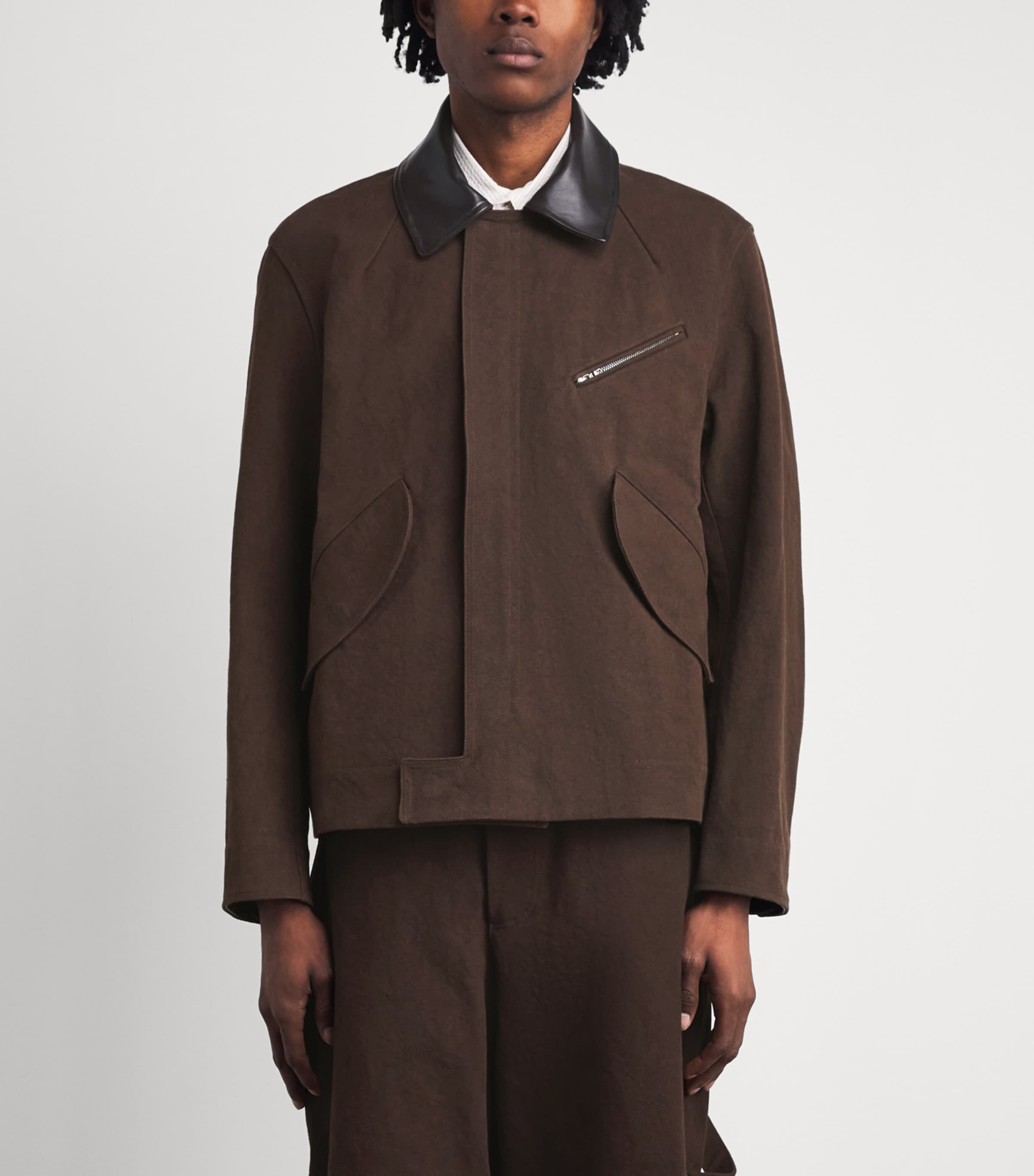 Sage Nation Mens Canvas Painter Jacket Mocha Brown Image 4