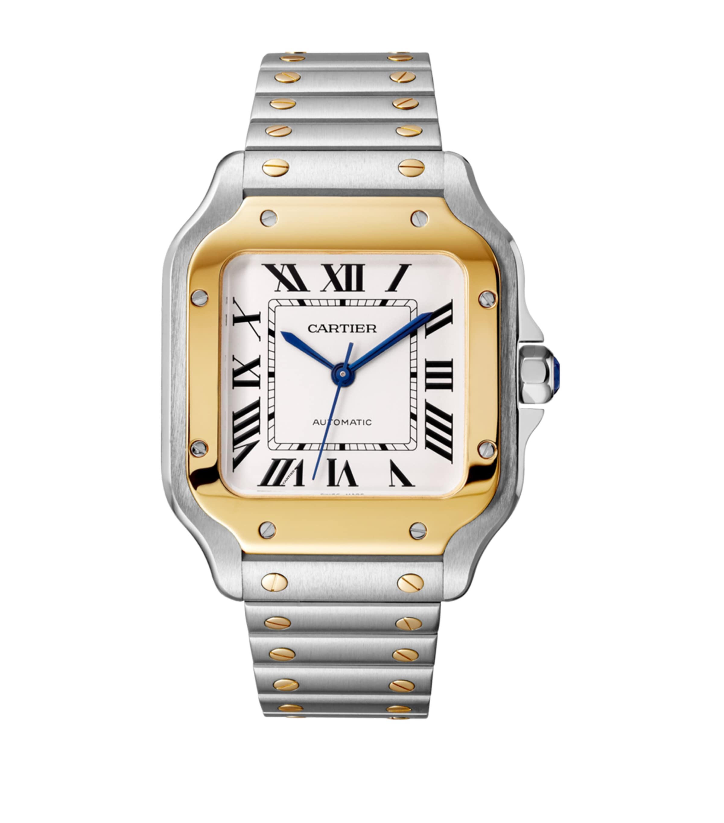 Yellow Gold and Stainless Steel Santos de Cartier Watch 35.1mm SILVER Image 1