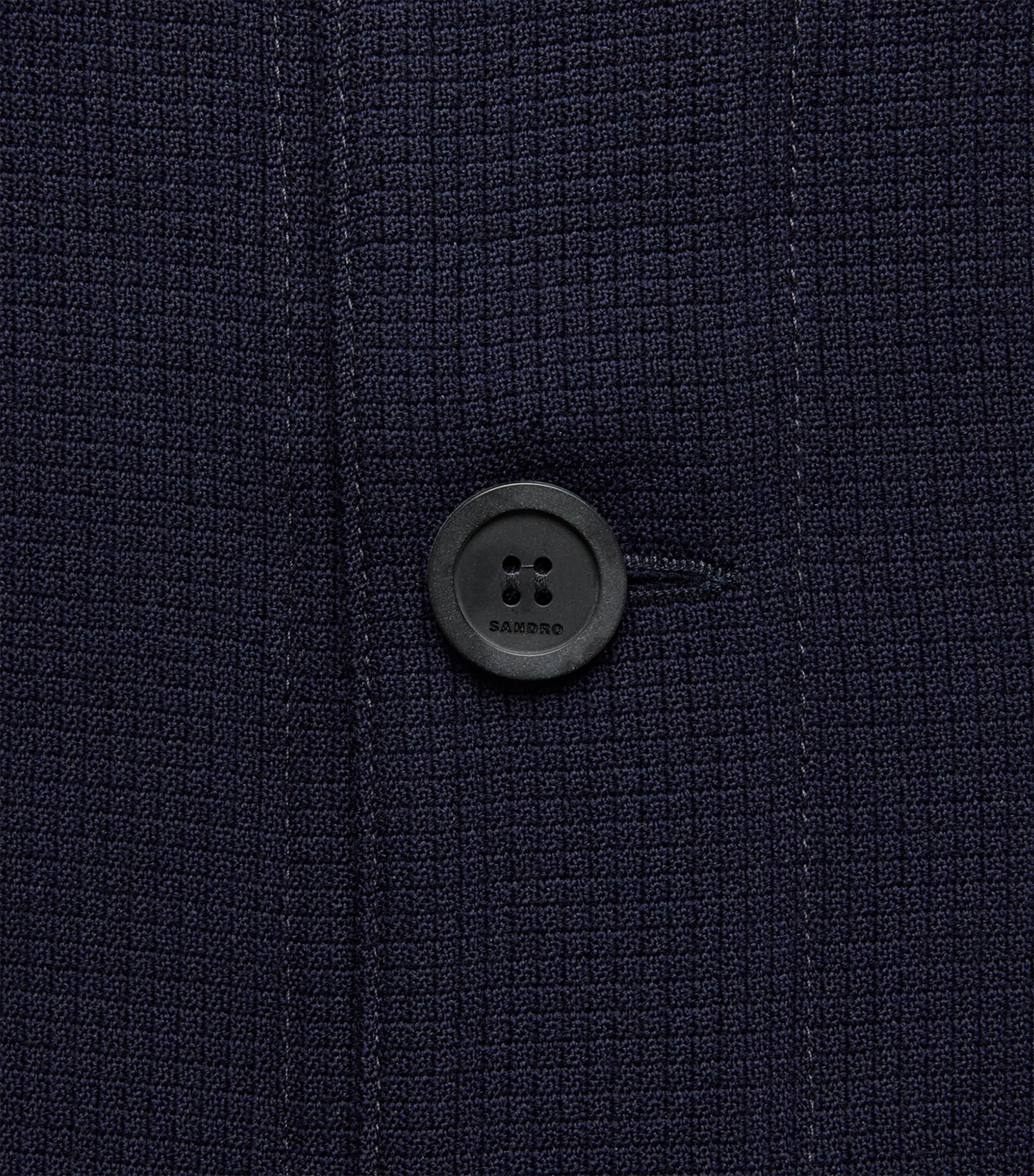 Sandro Paris Mens Wool Worker Overshirt Midnight Blue Image 6
