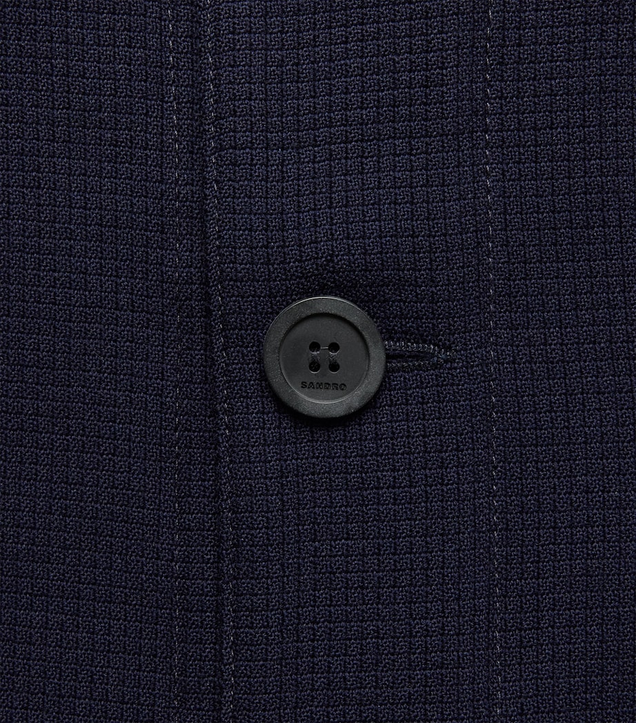 Sandro Paris Mens Wool Worker Overshirt Midnight Blue Image 6