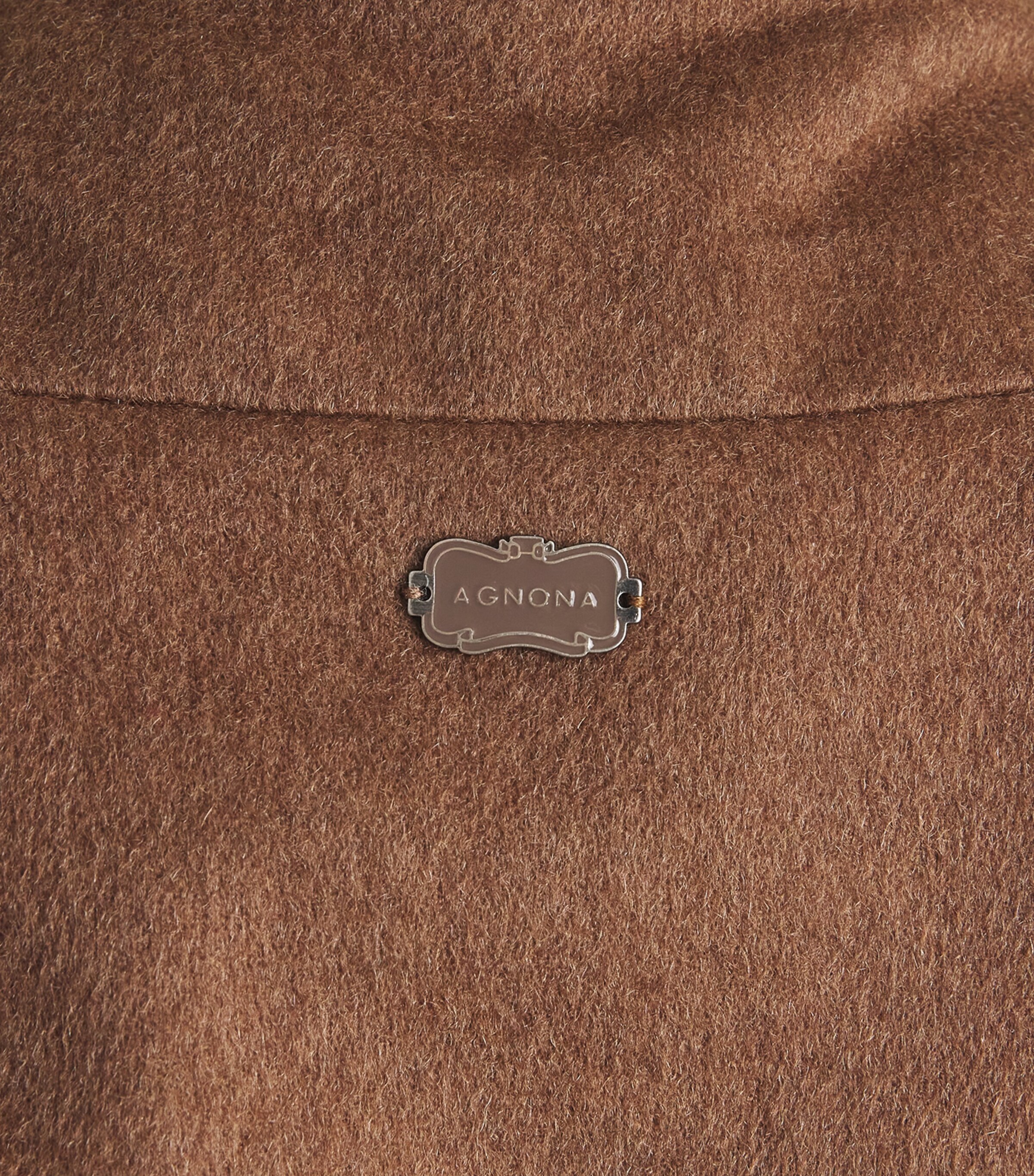 Agnona Mens Cashmere High-Neck Bomber Jacket Brown Vicuna Image 5