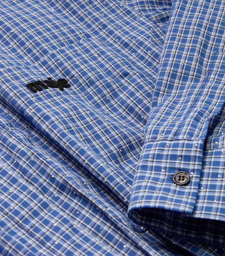 Cotton Embellished Dress-Style Playsuit BLUE RHINESTONED Image 2