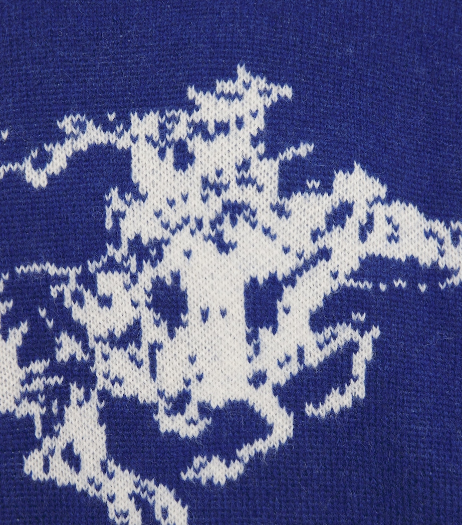 Cherry Los Angeles Mens Alpaca-Blend Won the West Sweater Bright Blue Image 6