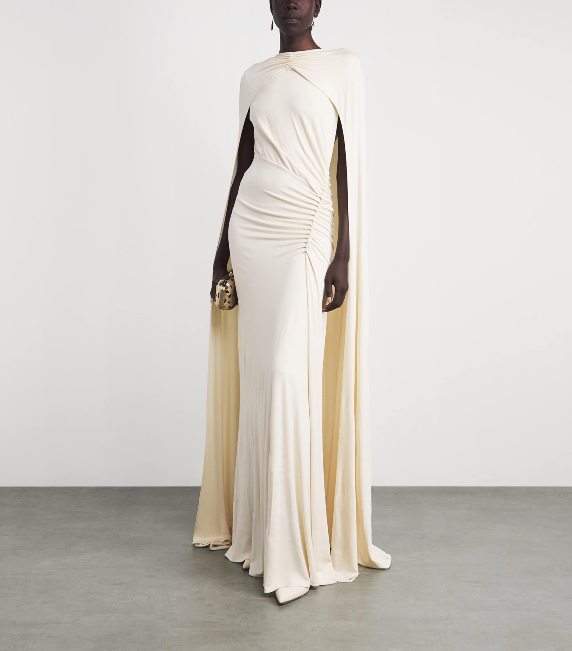 Simkhai Womens Cape Gathered Gown Yolk Image 2