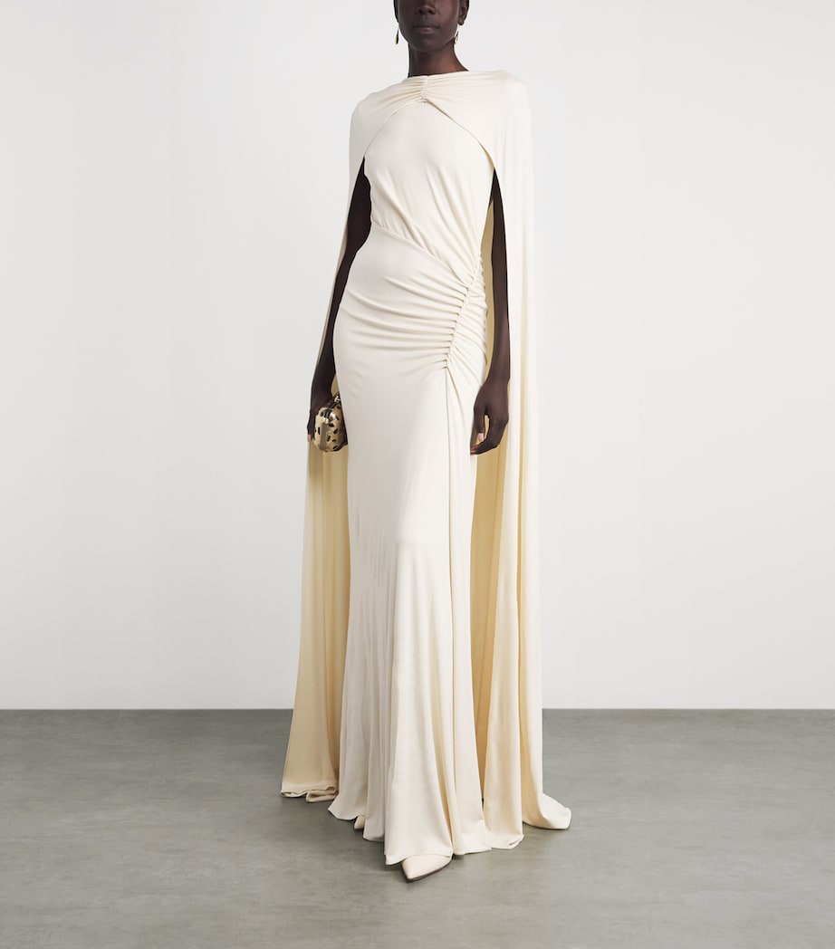 Simkhai Womens Cape Gathered Gown Yolk Image 2