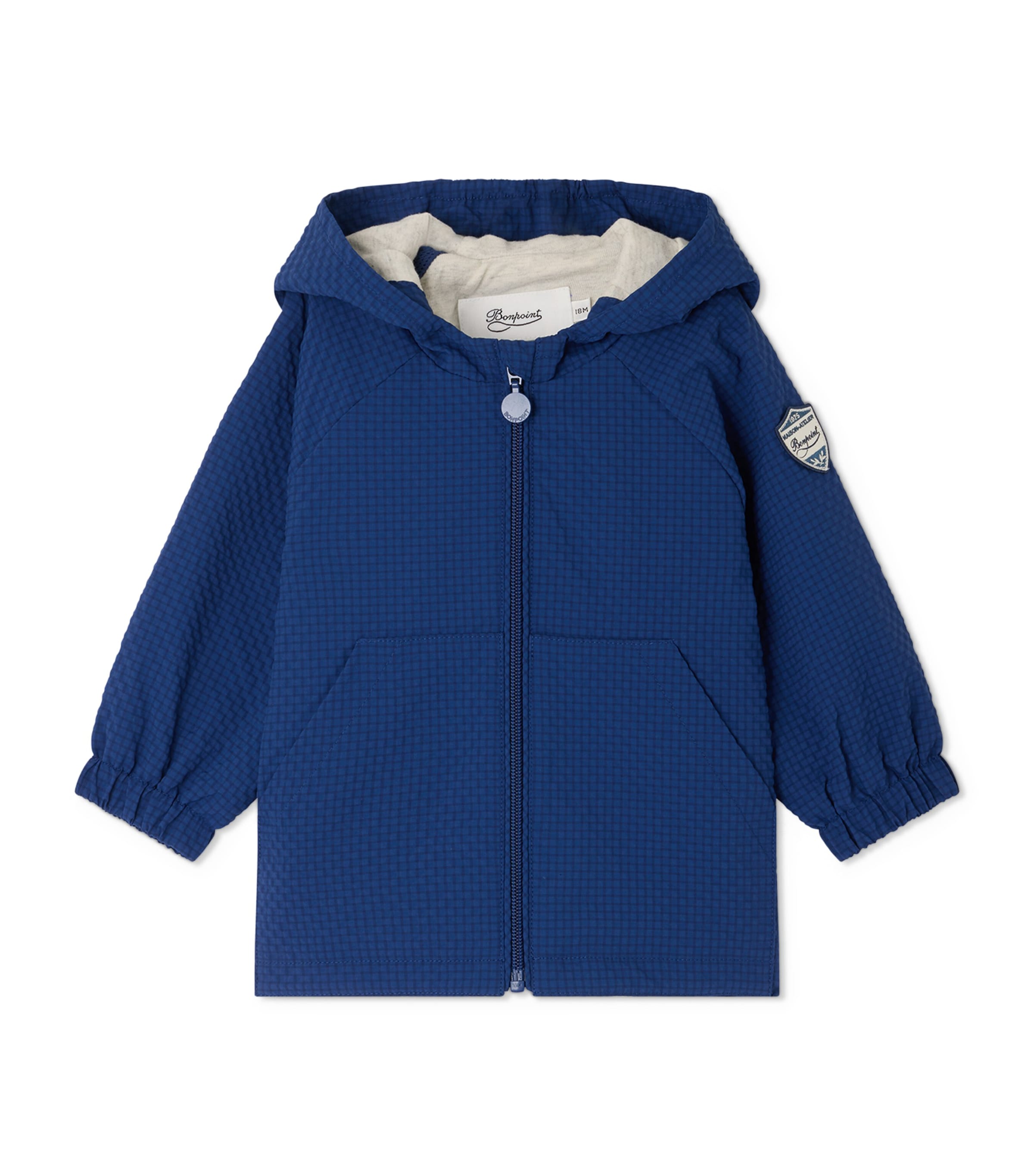 Bonpoint Hooded Jacket (6-18 Months) Bleu Intense Image 1