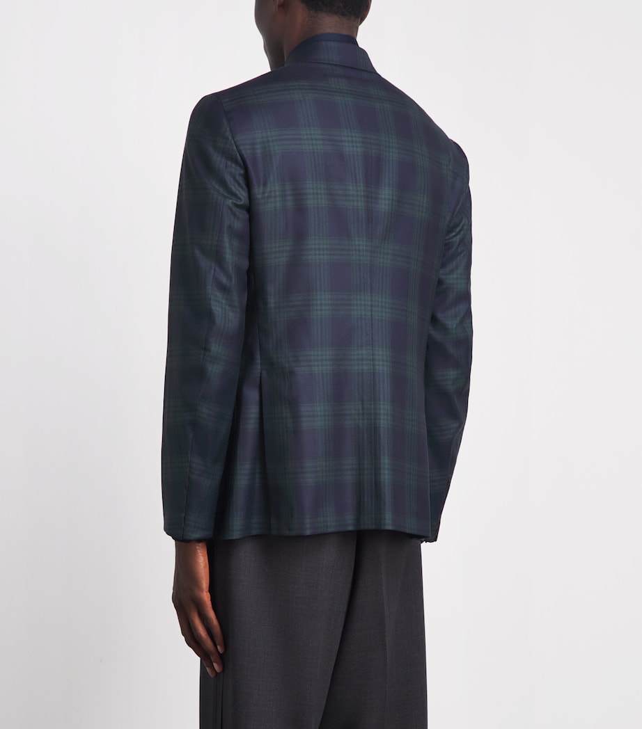 Isaia Mens Wool Check Capri Blazer Image 5