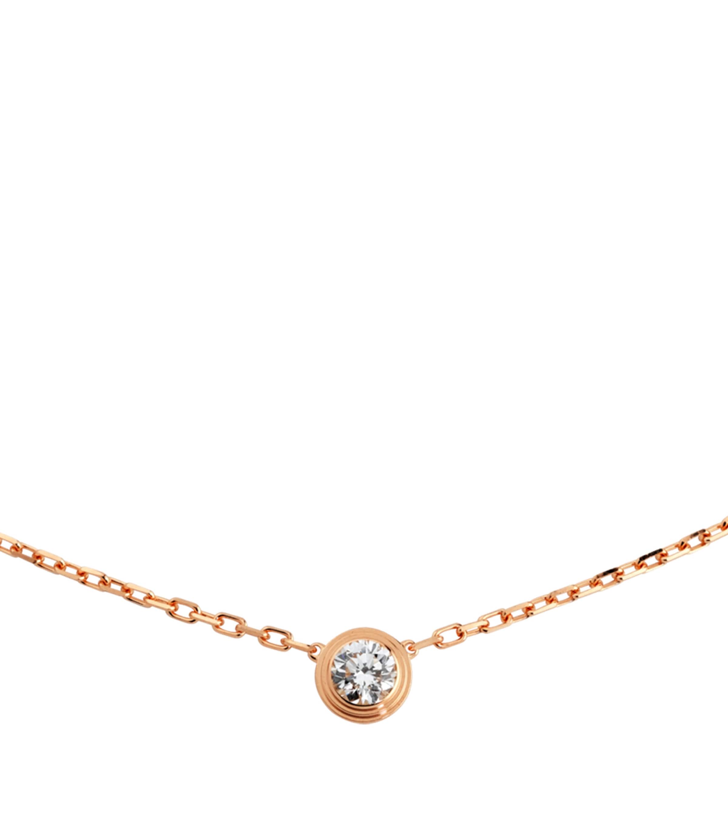 Cartier Large Pink Gold and Diamond Cartier d'Amour Necklace Rose Gold Image 4