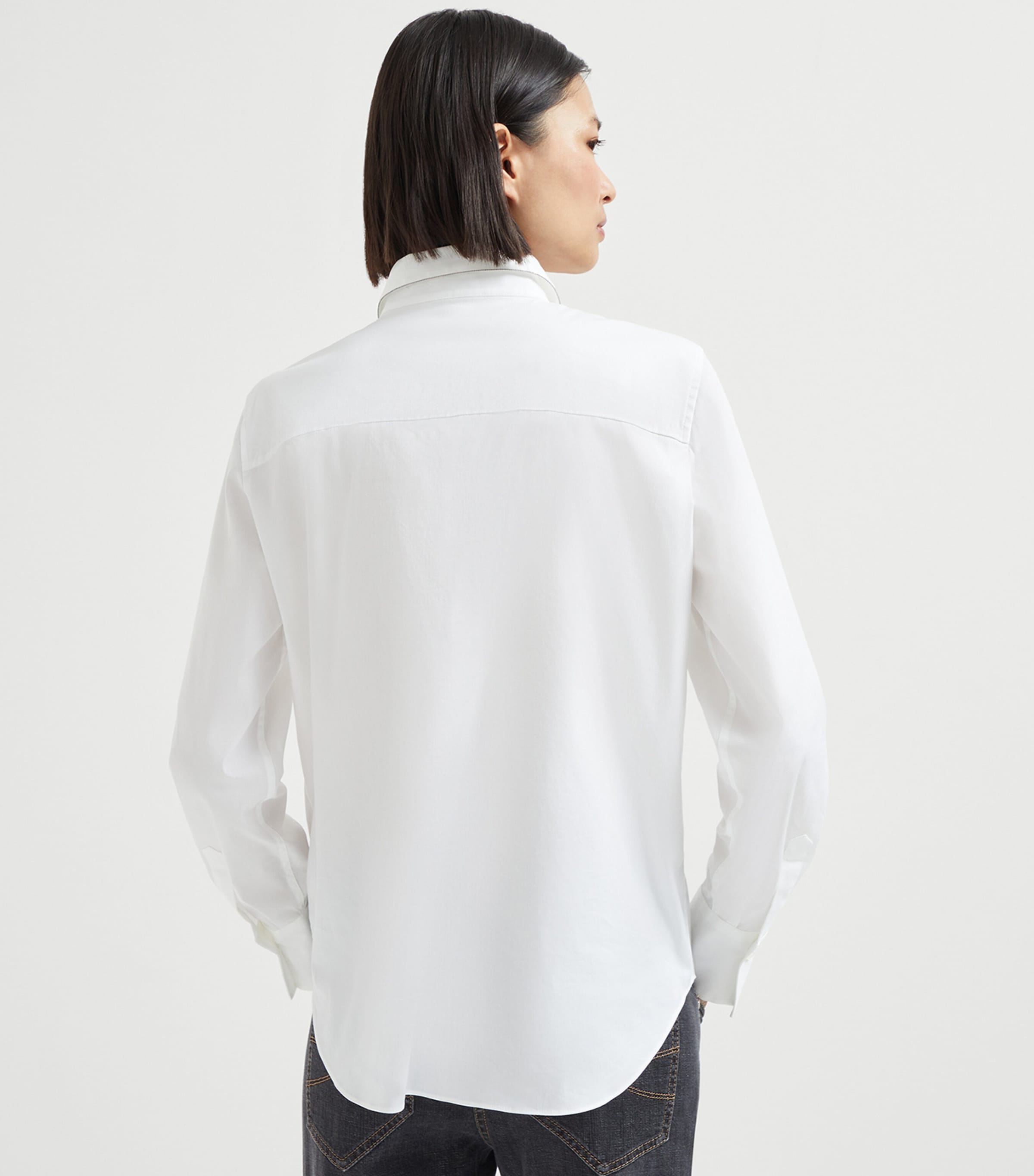 Stretch-Cotton Poplin Monili Shirt C159 Image 3