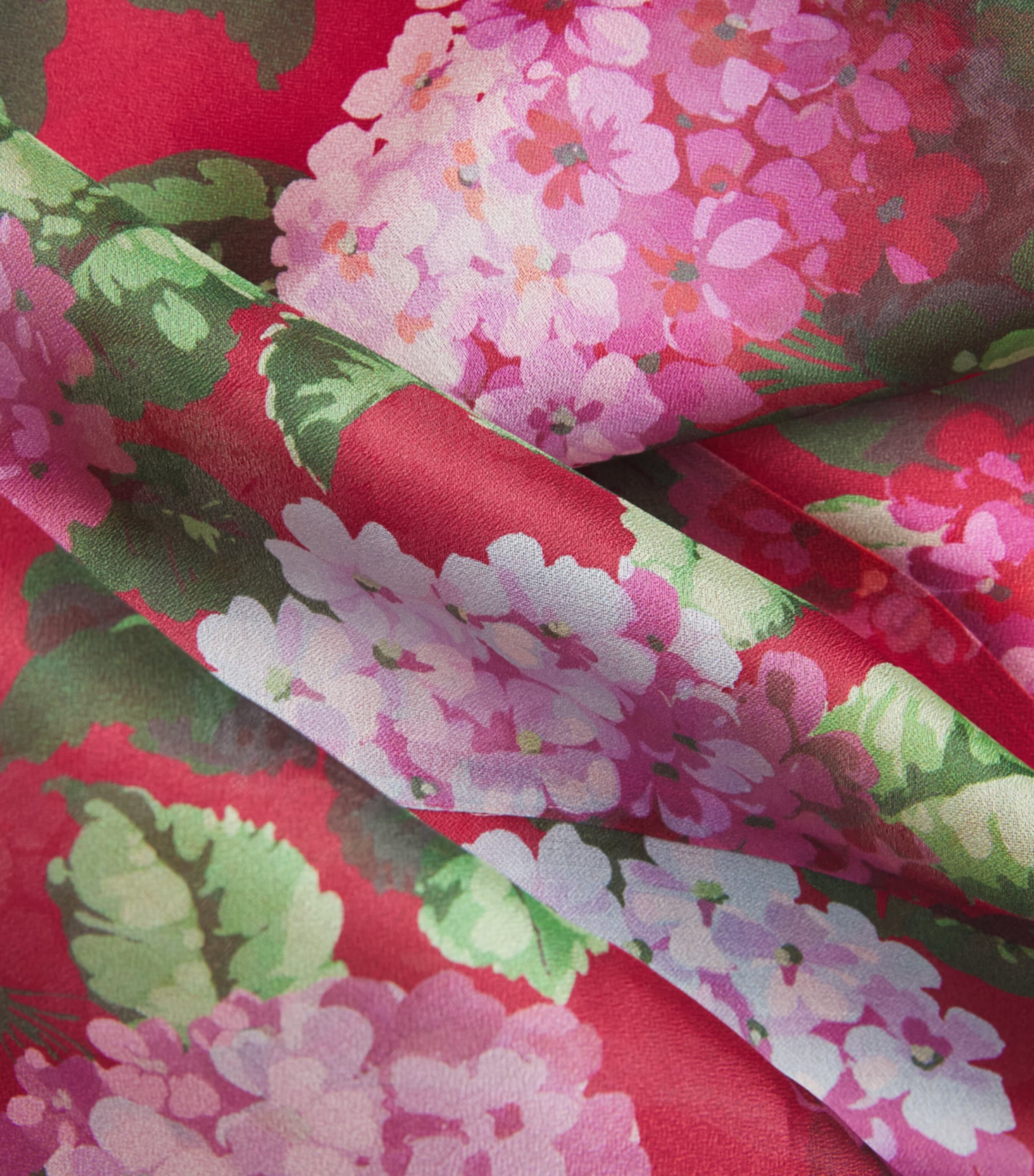 Carolina Herrera Womens Silk Floral Iris Trousers Cranberry/multi Image 6