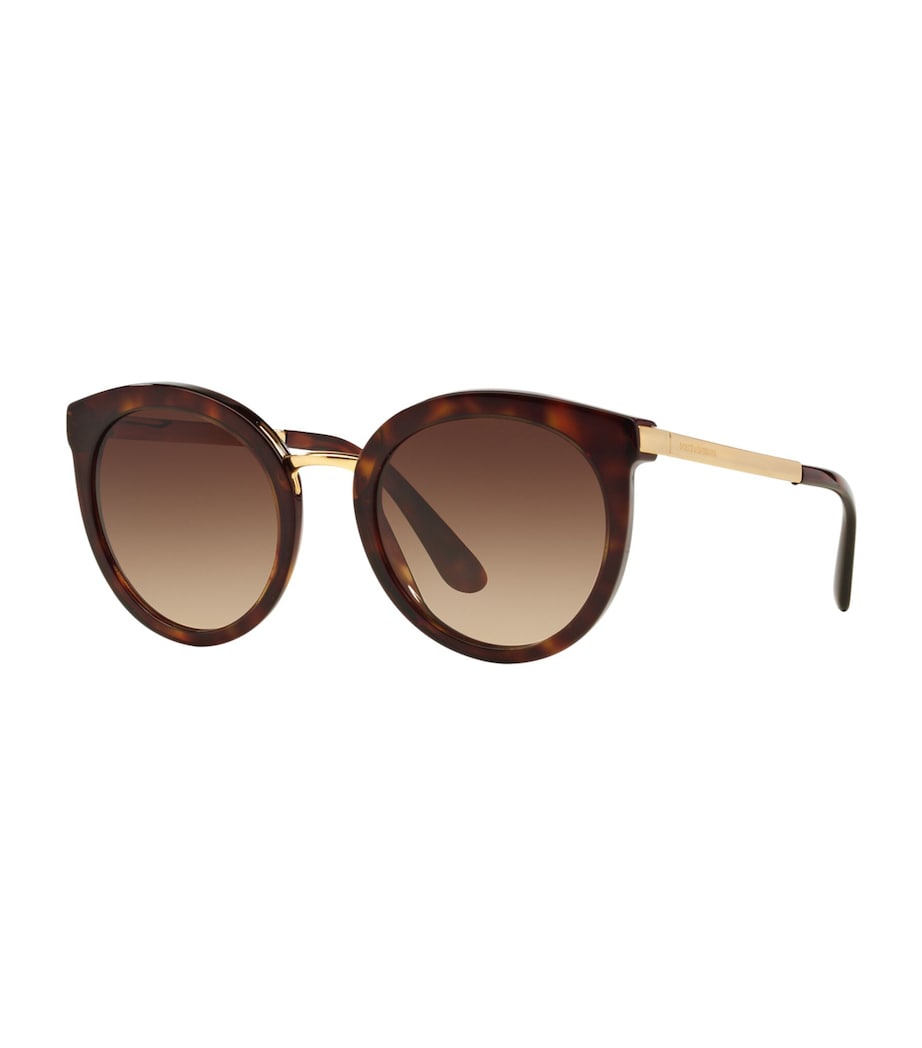 Tortoiseshell Round Sunglasses BROWN Image 2